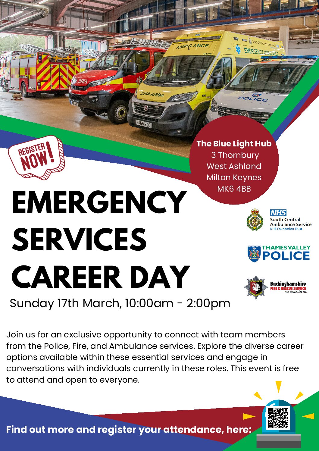 Emergency Services Recruitment open day in Milton Keynes